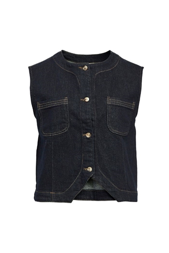 Milla denim waistcoat, Dark Blue denim